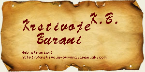 Krstivoje Burani vizit kartica